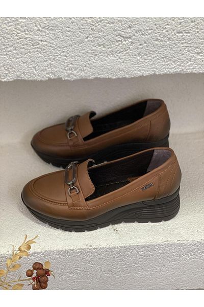 venüs ayakkabı 24K2313020 FRONT BUCKLE GENUINE LEATHER 5CM PADDED SOLE ORTHOPEDIC CASUAL SHOES WOMEN