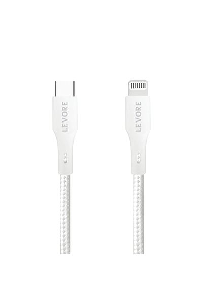Levore USB-C to Lightning Nylon Cable MFI Certified 1.8m - White