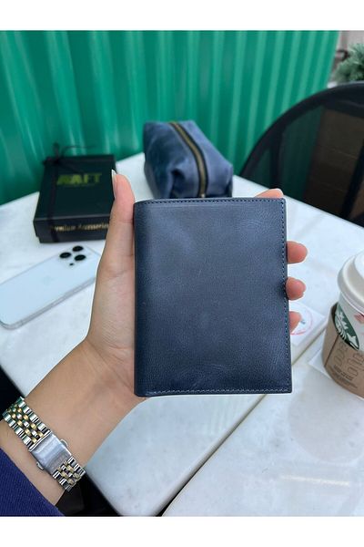 Deriza Ανδρικό πορτοφόλι Gloria 1421 Navy Blue από γνήσιο δέρμα