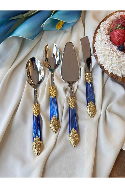 ROSSEV Wersaille Blue - مجموعة خدمة مكونة من 4 قطع