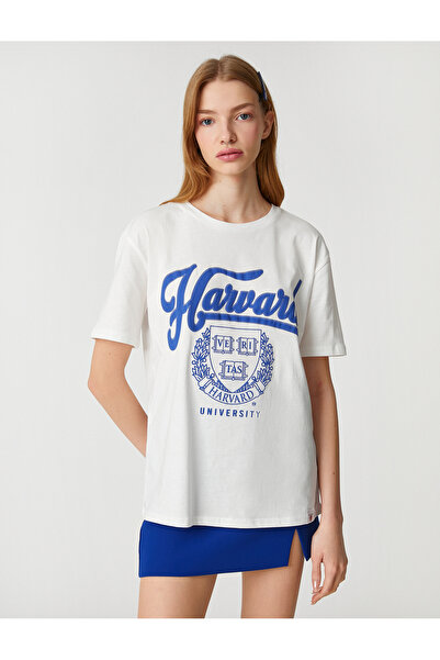 Koton Bawełniana koszulka z krótkim rękawem i okrągłym dekoltem dla absolwentów Harvardu