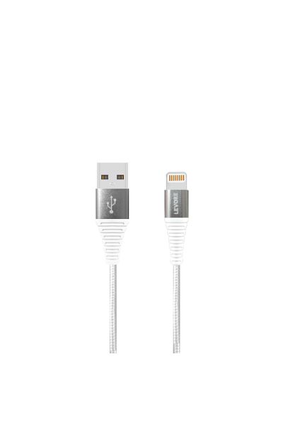 Levore Cable iPhone USB Nylon Braided 1m - White