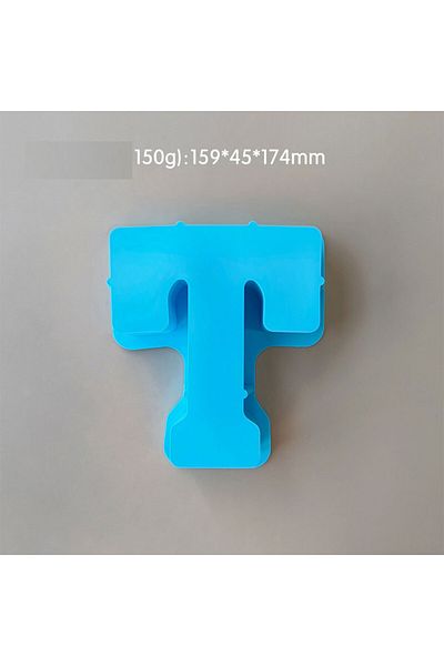 Generic قالب سيليكون من الراتينج والصابون على شكل حرف T كبير