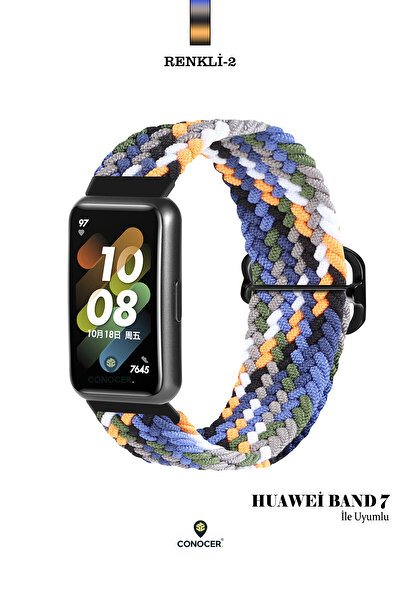 CONOCER New Design Microfiber Woven Mesh Cord Strap Compatible with Huawei Band 7