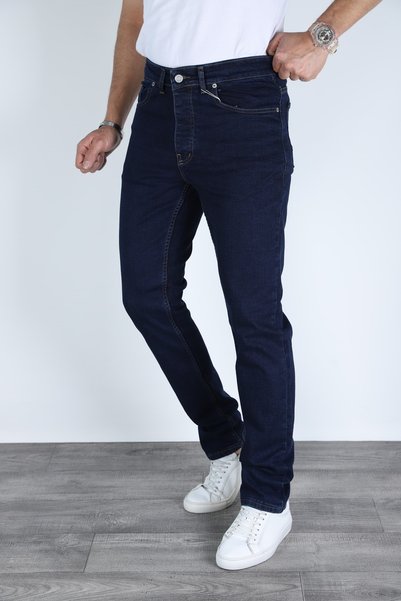 MYRAB DENİM Erkek Lacivert Regular Fit Rahat Kesim Denim Kot Pantolon - Esnek Likralı Jeans