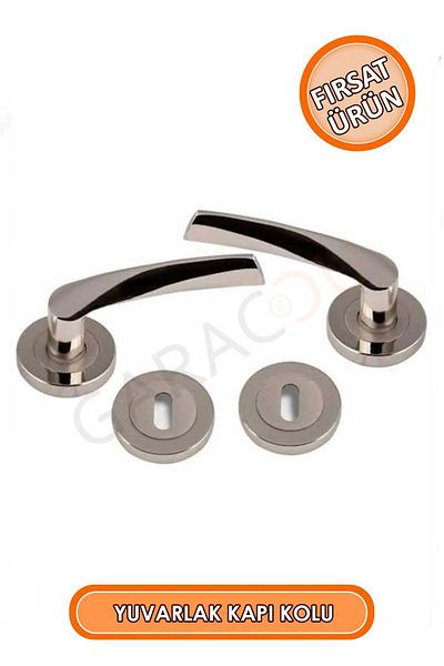 garaccu Good Quality Round Room Type Badge Door Handle 1 Pair(Front Back Set)