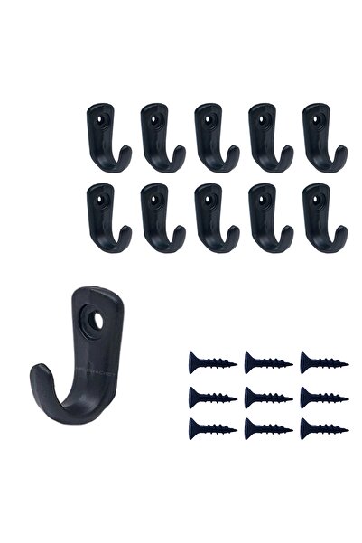 Yapıkan Mr. Bracket 10 Ad. Siyah Minik Askı Metal - Portmanto Gardırop Askısı...