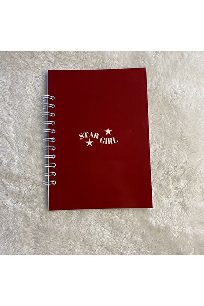 Nurmurs Star Girl y2k gothic bordo Çizgili Defter