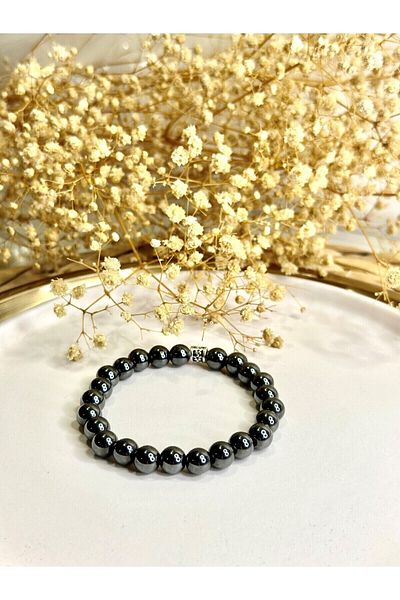 byhulyacollections Hematite Natural Stone Bracelet (MALE)