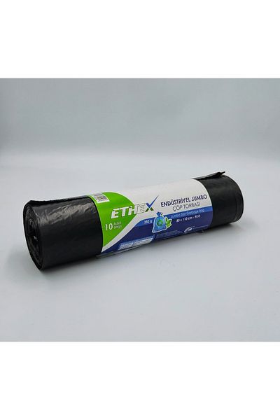 Ethex Industrial Jumbo Size Garbage Bag (10 PCS 350GR 80 X 110CM 90LT BLACK 5 ROLL)