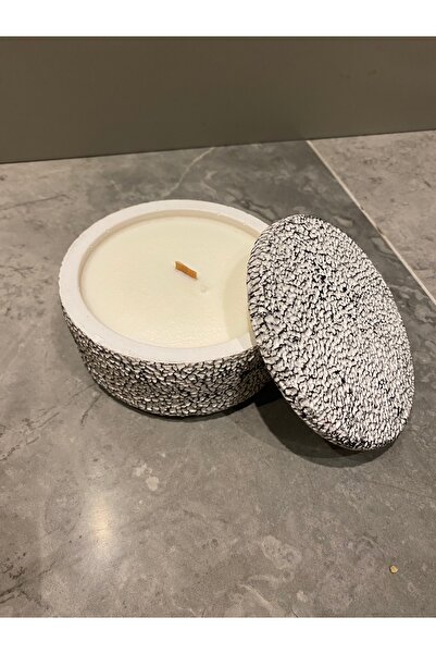 Vanilya Kokulu Kapaklı Beton Mum