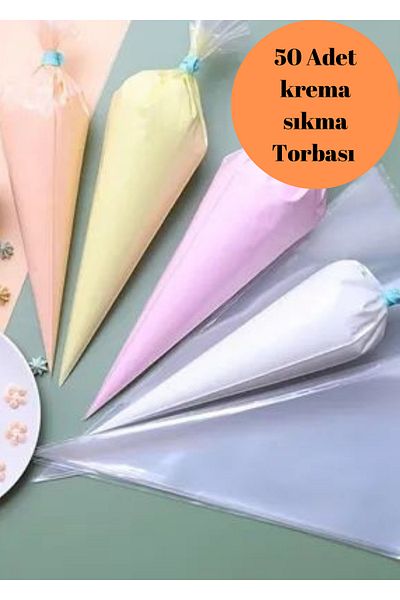 BRE HOME 50 Pack Disposable Cream Bag for Decorating Pudding Chocolate, Cookies, Biscuits, Cakes