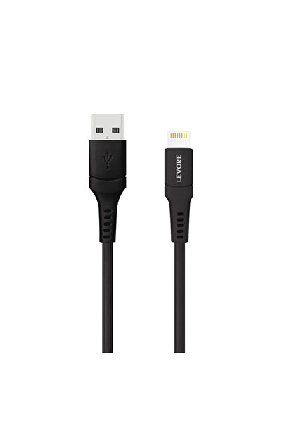 Levore كابل USB إلى Lightning معتمد من MFI TPE بطول 1.8 متر - أسود
