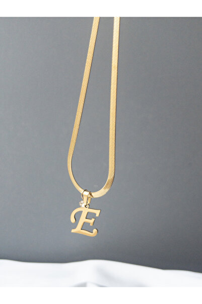 Siya Silver Kararmaz Çelik Zirkon Taşlı İtalyan Zincirli Harfli Kolye