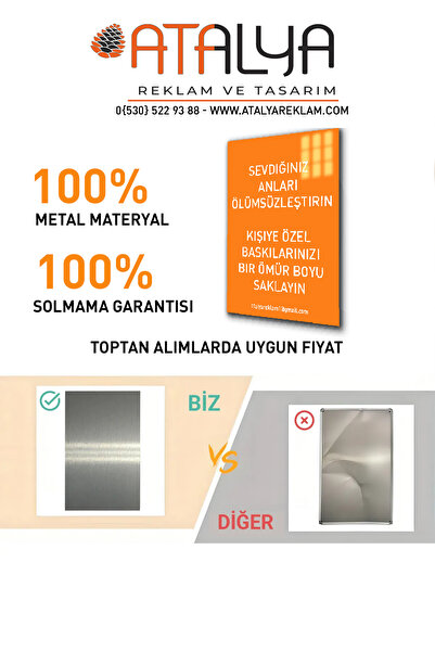 Atalya Reklam ve Tasarım KİŞİYE ÖZEL METAL POSTER  TABLO (PREMİUM UV )