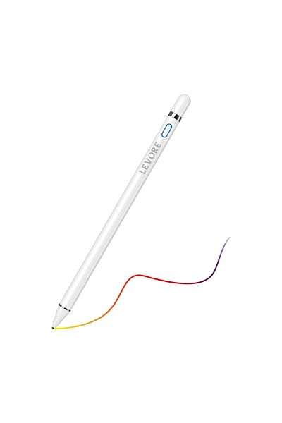 Levore قلم ذكي يعمل باللمس مع غطاء مغناطيسي للكتابة والرسم، متوافق مع أجهزة iPad LTP11 - أبيض