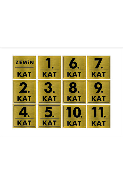 sıradışıhediyem FloorNumber Gold Metal Plate