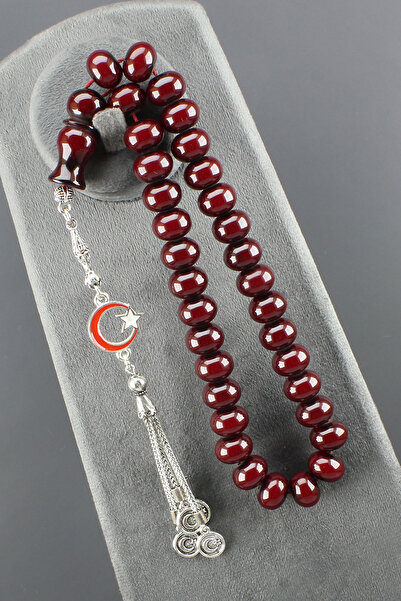 isfahantakı 12x10 mm antik model teker Türk bayrak tasarım sıkma kehribar