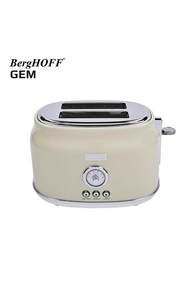 Berghoff Gem Retro Cream Color Two Slice Toaster