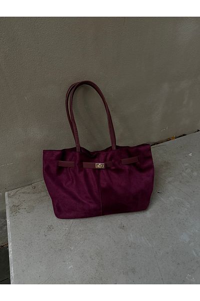 minebag Geanta de umar Claret Red Else - Cu Detaliu Curea din piele intoarsa