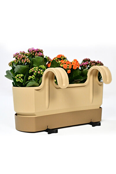 Poliwork 1 ADET IXORA ÇİFT ASKILI BALKON SAKSI KAHVE RENK 5,8 LT GENİŞLİK 39,...