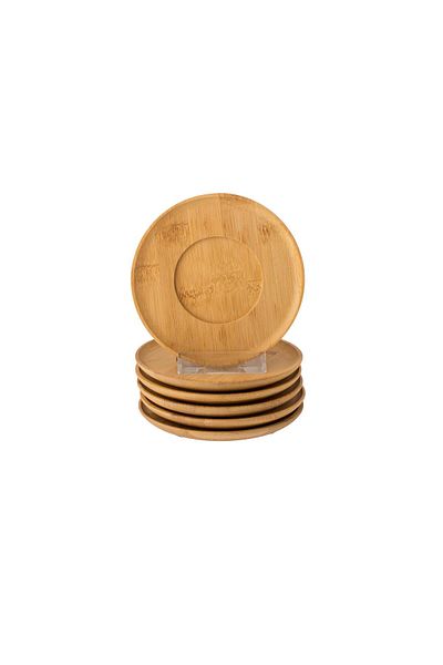 Dania Wooden tea saucer set of 6 pieces