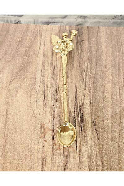 atabey home 6-Piece Japanese Rose Detail Gold Tea Spoon Set- Decorative Spoon(Buy by Reading the Description)