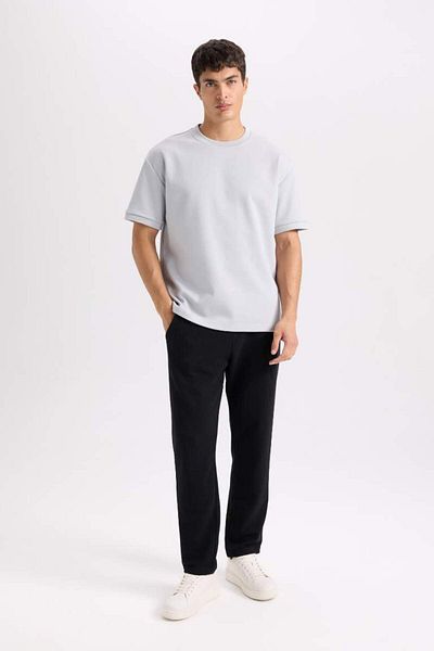 DeFacto Μπλουζάκι με κοντό μανίκι Oversize Wide Fit Crew Neck Basic