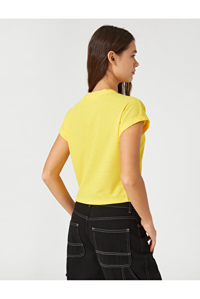 Koton Krótka koszulka z krótkim rękawem i okrągłym dekoltem z nadrukiem kota