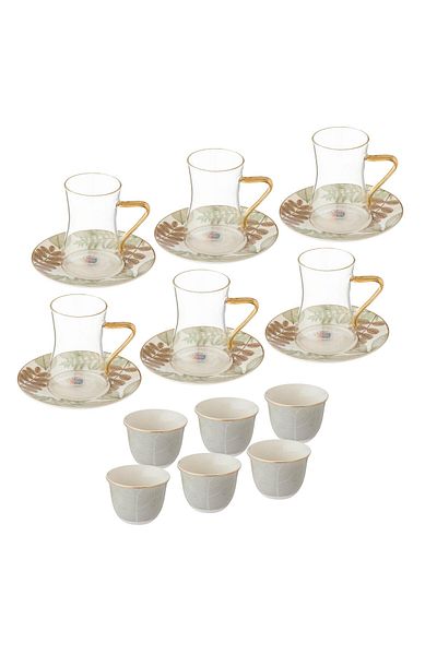 Dania Tea and coffee set, 18 pieces, colored leaves