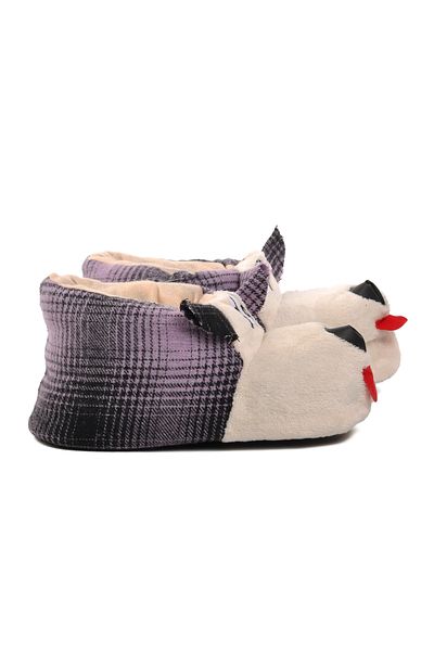 AYAKMOD Purple Beige Panduf de damă cu câine