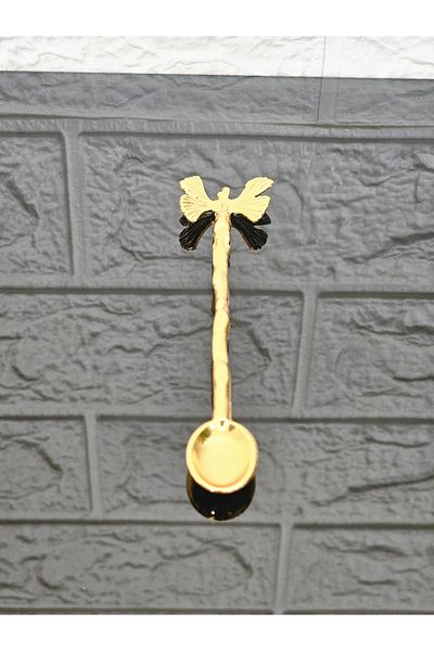 atabey home Gold Teaspoon Set - 6 Pieces, Butterfly Detail, Decorative Spoon