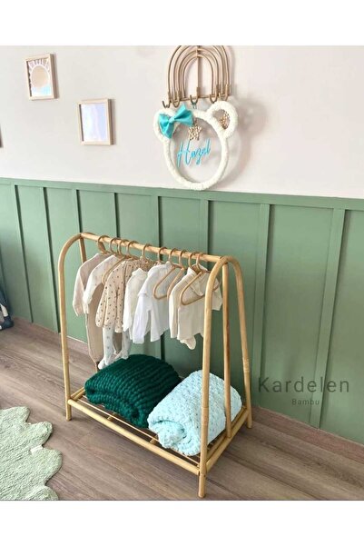 kardelen bambu mobılya Çocuk Boy Rattan Ayaklı Askılık