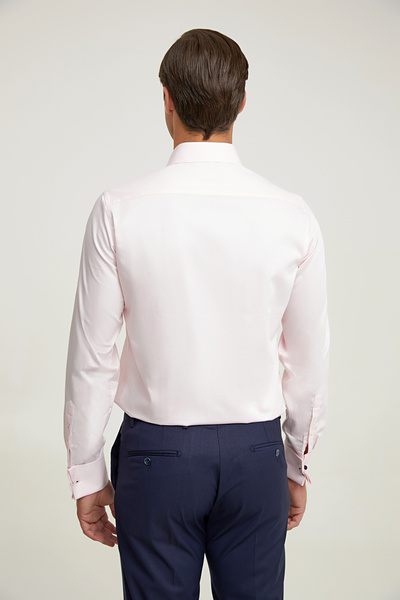 D'S Damat Ds Damat Slim Fit Pembe Düz Nano Care Gömlek