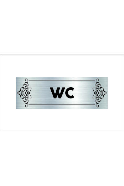 sıradışıhediyem ملصق معدني باللون الفضي مع كتابة WC