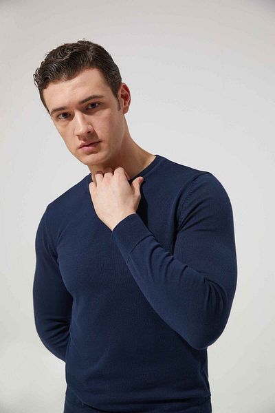 D'S Damat Πουλόβερ Ds Damat Slim Fit Navy Blue