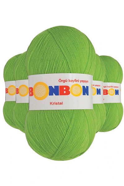 Afrodit 5 Pieces of Thread Light Green Crystal Hand Knitting - 98204