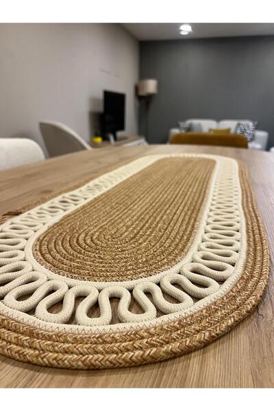 Türkmen Ev Tekstil Iuta, ,Runner, Serviciu american, Placă de încărcare, Față de masă, Față de masă, Decor, Prezentare