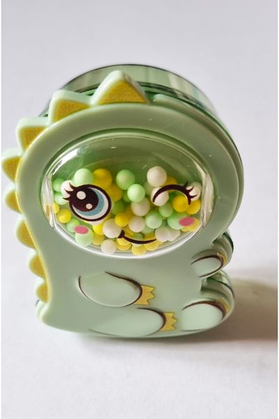 Modellino Large Dinosaur Pattern - 2-Input Micro Pencil Sharpener with Colorful Beads Garbage Tank Mk-4045