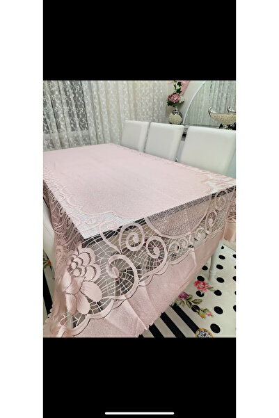 SosyeteDükkanı YENİ TÜL MASA ÖRTÜSÜ PUDRA (160-220)