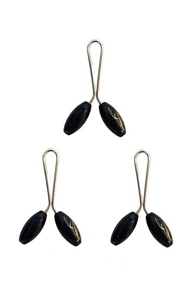 Royaleks 3 Pieces Hijab Scarf and Shawl Clip Black