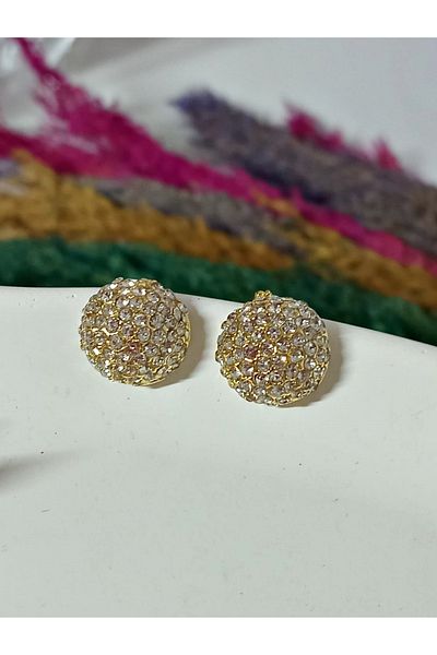 mos&more Gold Stone Small Stylish Evening Dress Daily Women's Earrings