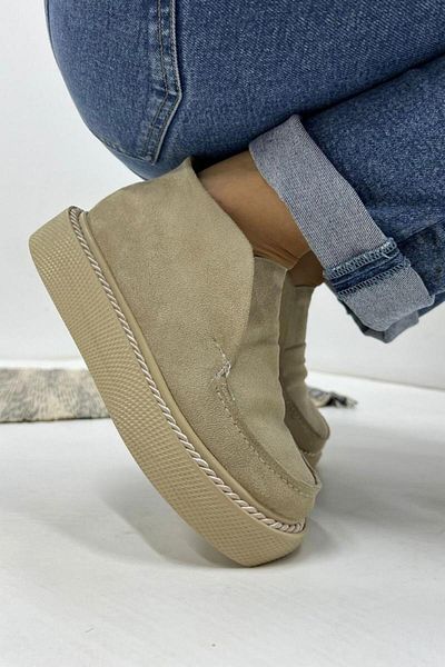 inizio Μπεζ Suede Daily Γυναικείες Μπότες V4230