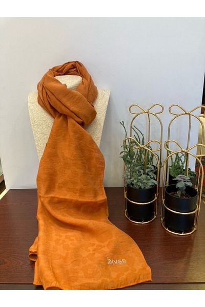 Invee 1329 Model Orange Leopard Şal