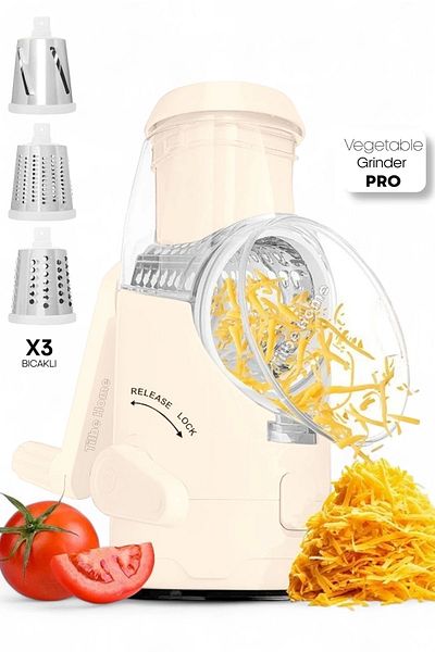 Tilbe Home Pro Wrist Slicer - Grater Grinder with 3 Steel Blades, Vegetable Chopper Food Processor