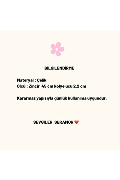 SERAMOR Kararmaz çelik ince zincirli taş detaylı pusula kolye