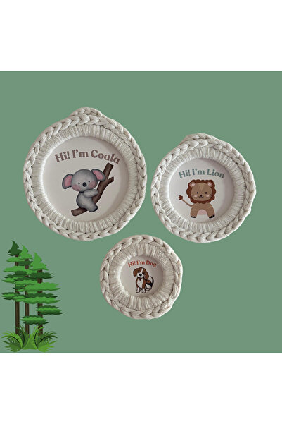 Home Dekoratif Bebek Odası Minimal El Yapımı Çerçeveli Tablo Seti