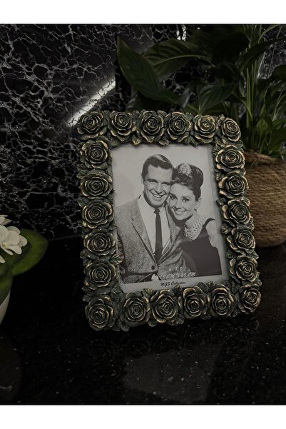 MGS COLLECTION Dekoratif Resim Çerçevesi Gül Motifli Polyester Çerçeve 15*20 cm