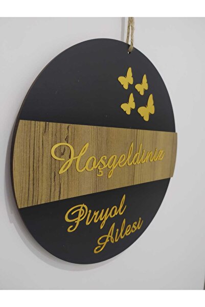 Ceylin Hobi Hediyelik kişiye özel ayna pleksi aile kapı süsü hoşgeldiniz yazılı