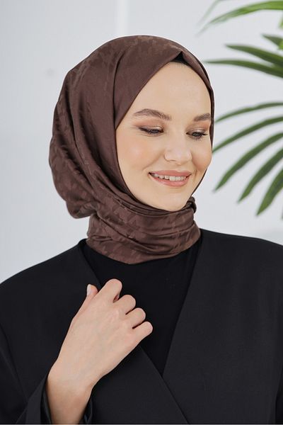 Sima ACI BROWN Loryan Scarf Jacquard Houndstooth Shawl
